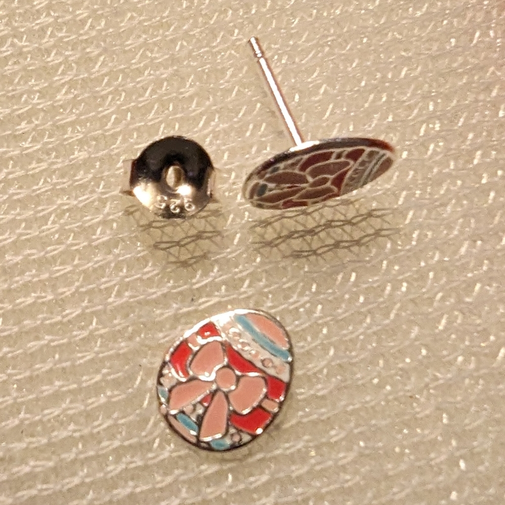 Sterling silver Easter egg earrings